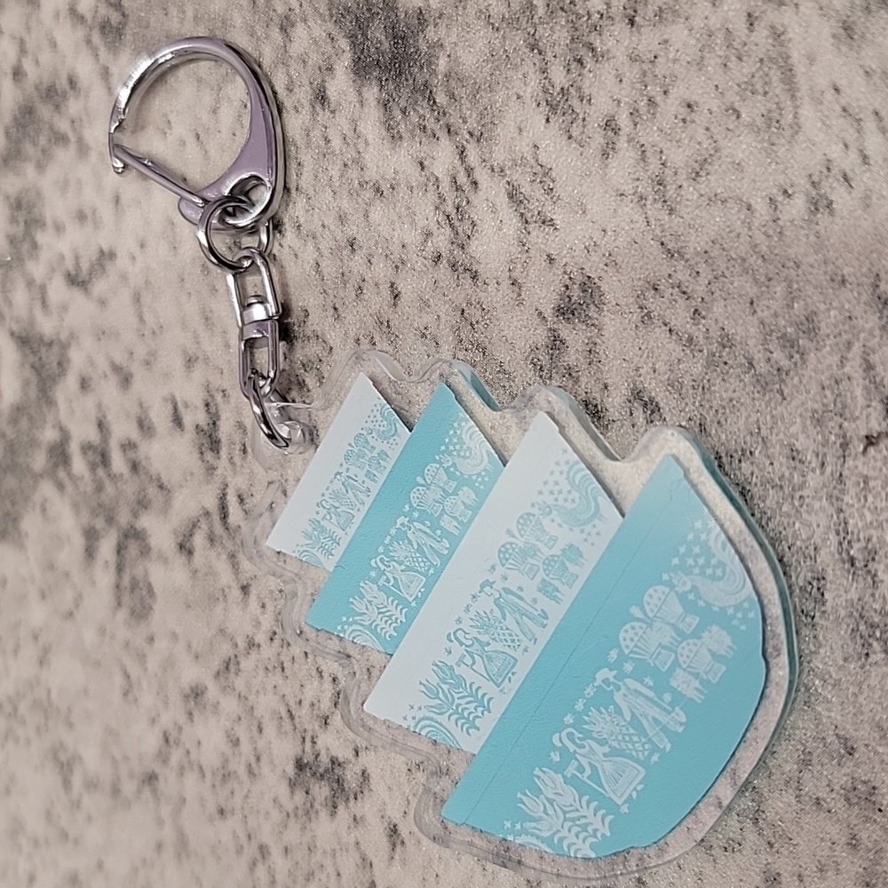 Pyrex Butterprint stack Keychain Keyring - Picture 2 of 2